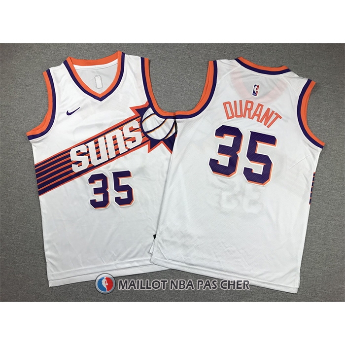 Maillot Enfant Phoenix Suns Kevin Durant NO 35 Association 2023-24 Blanc